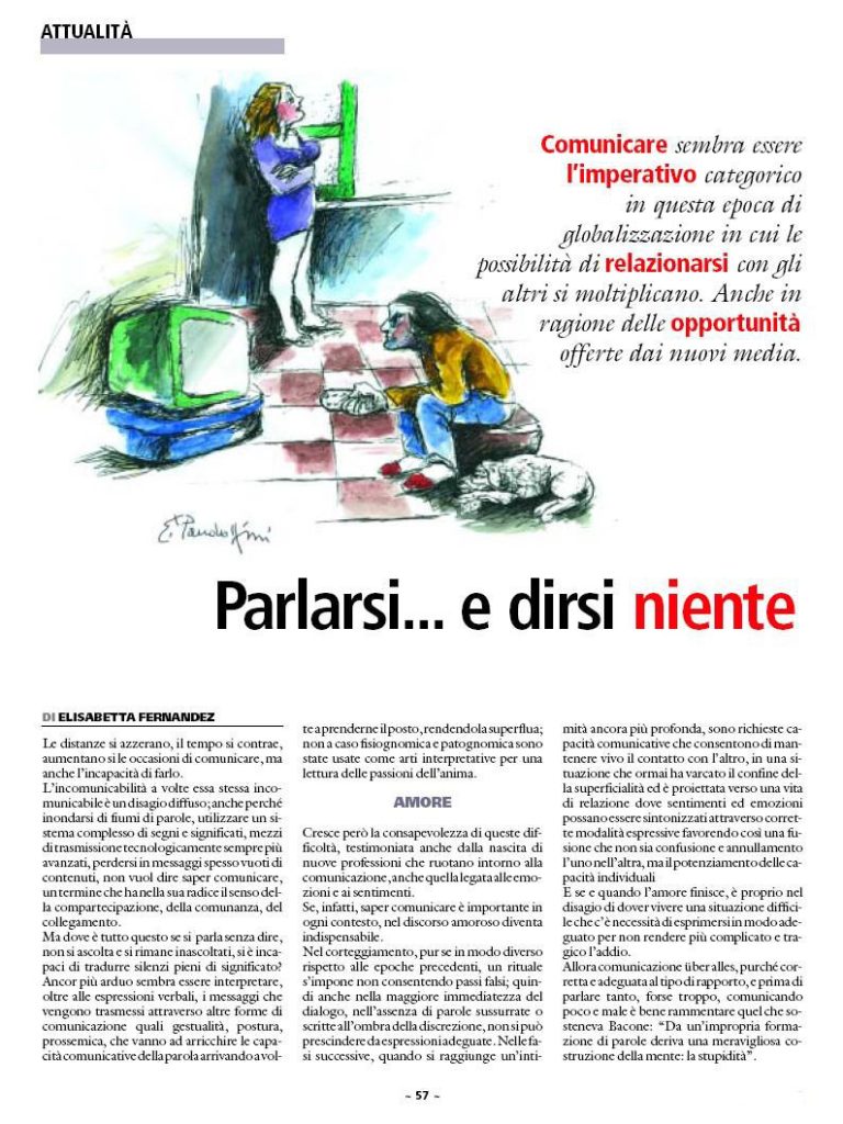 Articoli - Parlare e dirsi niente