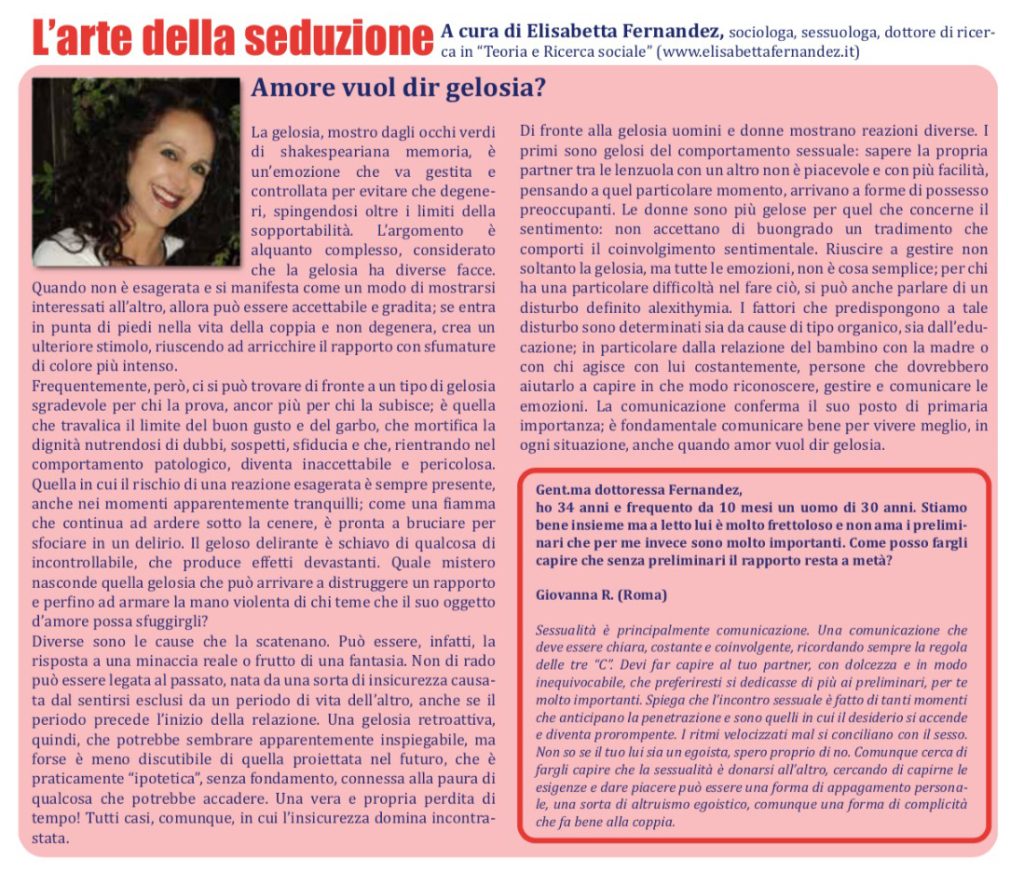 Articoli - amore vuol dir gelosia